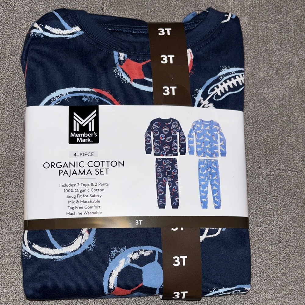 🌴Member's Mark Boys Organic Cotton Pajama Set Size 3T